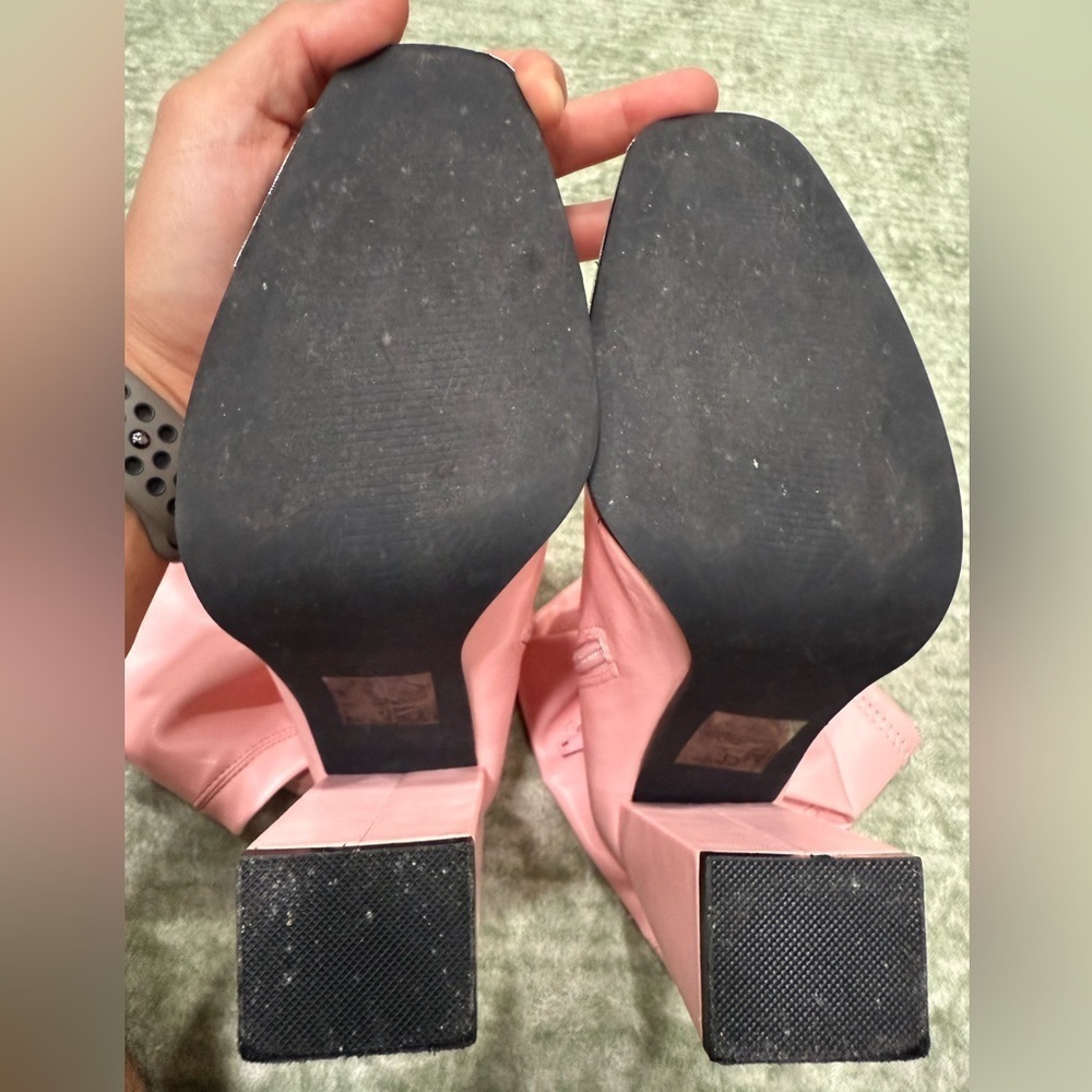Public Desire Pink Heeled Boots - Picture 9 of 11